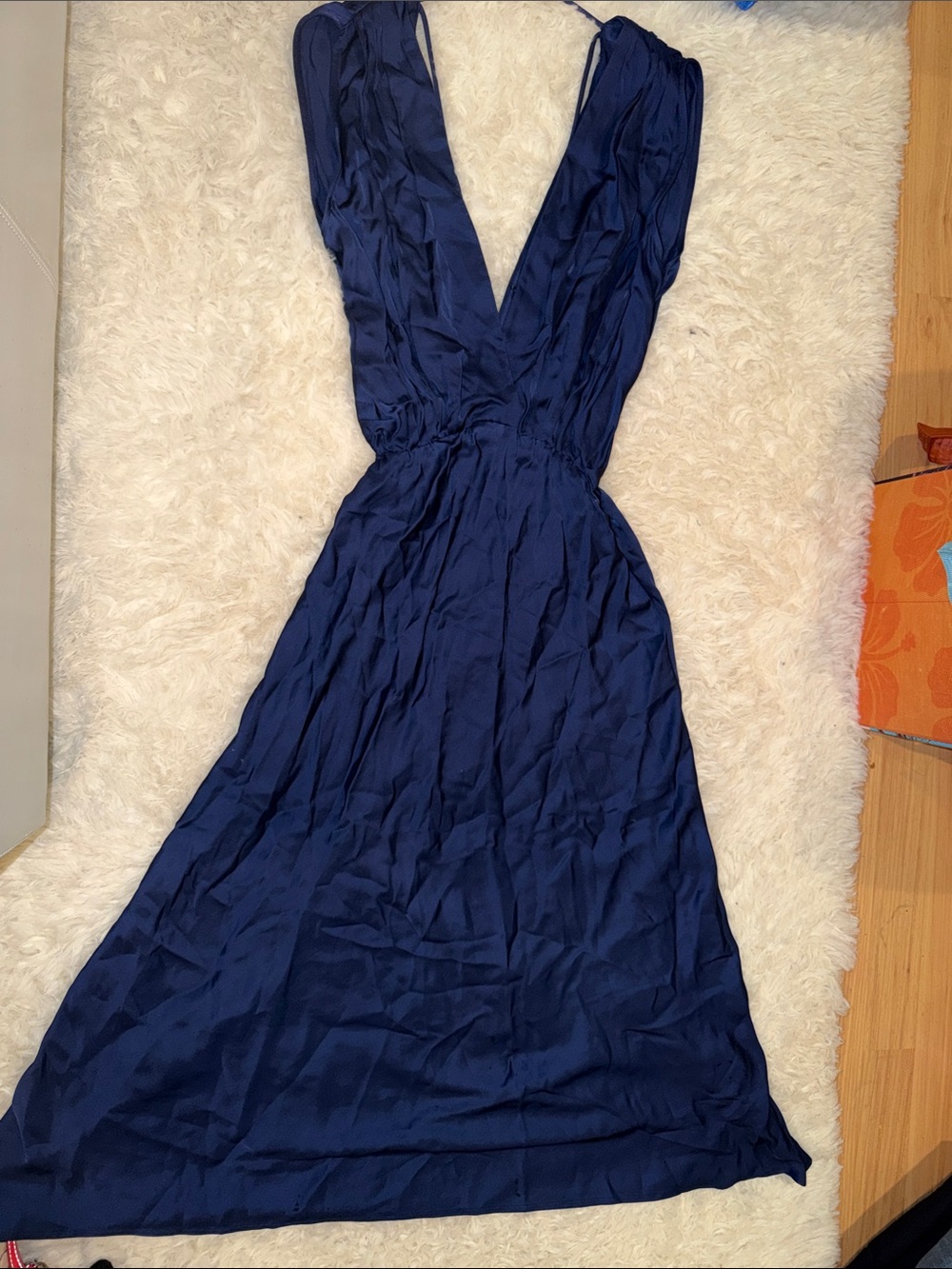 Banana Republic Navy Plunge V-Neck Maxi Dress